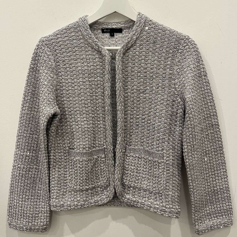 Maje Gray Textured Blazer